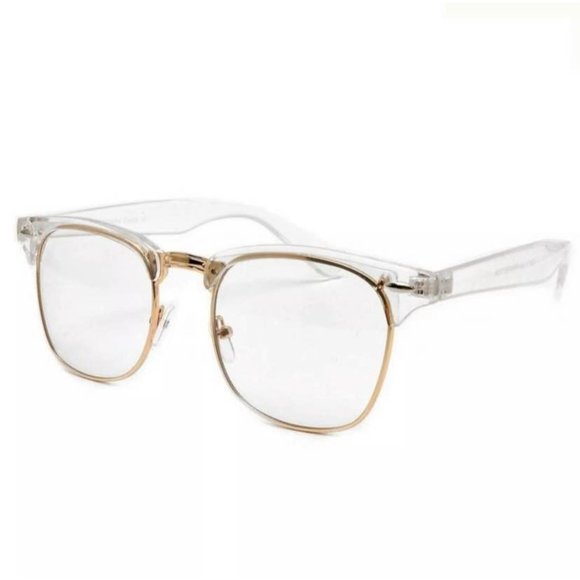 Eyeglasses Gafas CLUB Half Rim Women Wayf Clear Lens Shadz Metal Bottom SHADZ - Picture 3 of 5